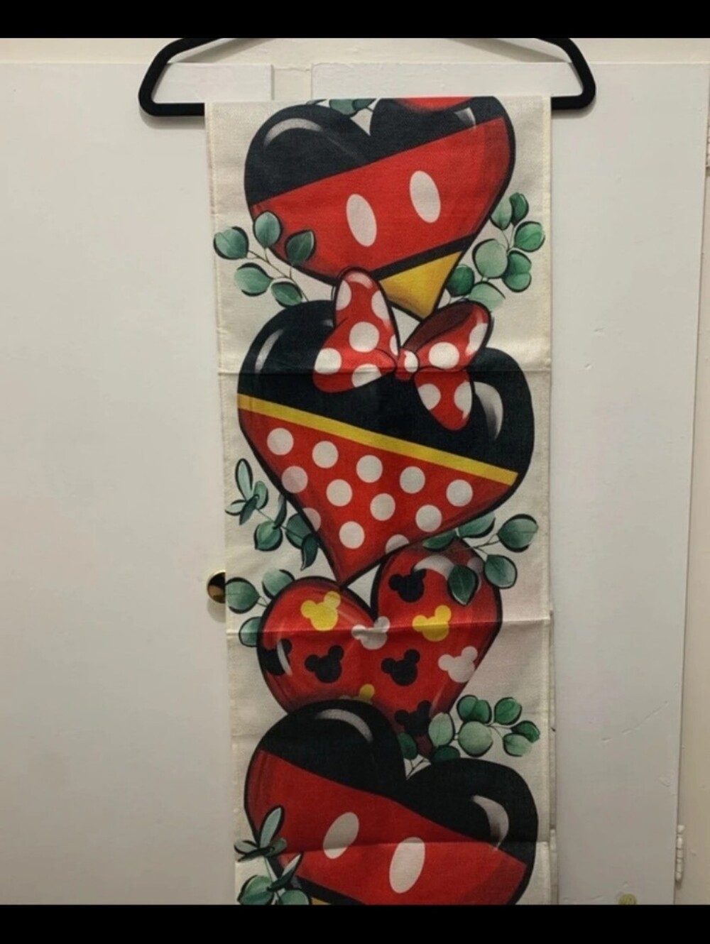 Disney Mickey & Minnie Mouse Heart Print Tablerunner